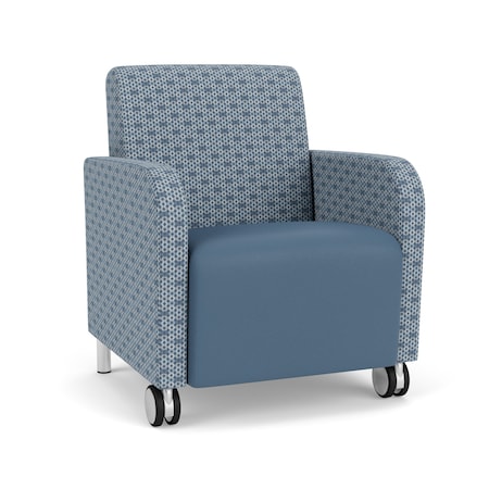 Lesro Siena Guest Chair w/ Front Casters, Bru Steel Legs, RS RainSong Back, MD Titan Seat, RS RainSong Panels SN1101